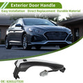Exterior Door Handle Front Left Replacement for Hyundai Black Silver Tone (2010–2017)