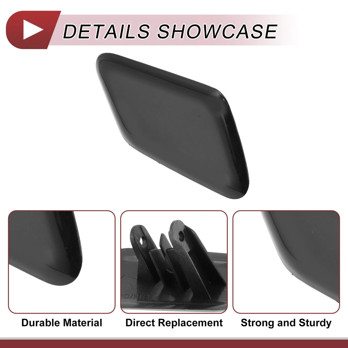 Front Right Bumper Trim Nozzle Cover No.39863944 for Volvo C30 (2010–2013) Black