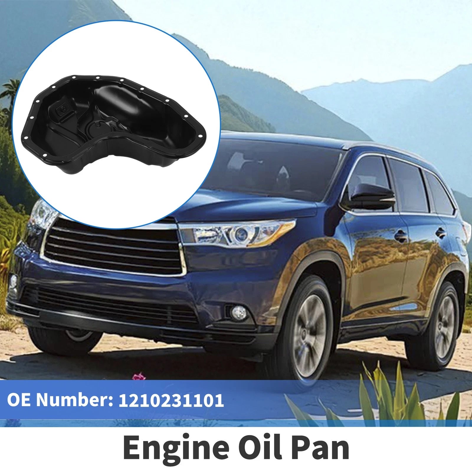 Engine Oil Pan Replacement for Toyota Highlander (2017–2019) Steel Black