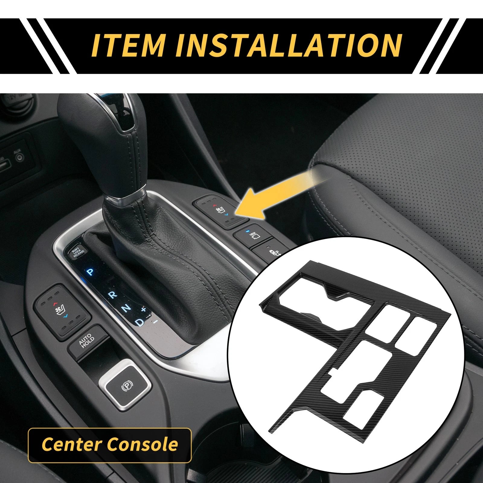 Gear Shift Frame Panel Cover Carbon Fiber Pattern for Toyota Tundra (2022–2024)