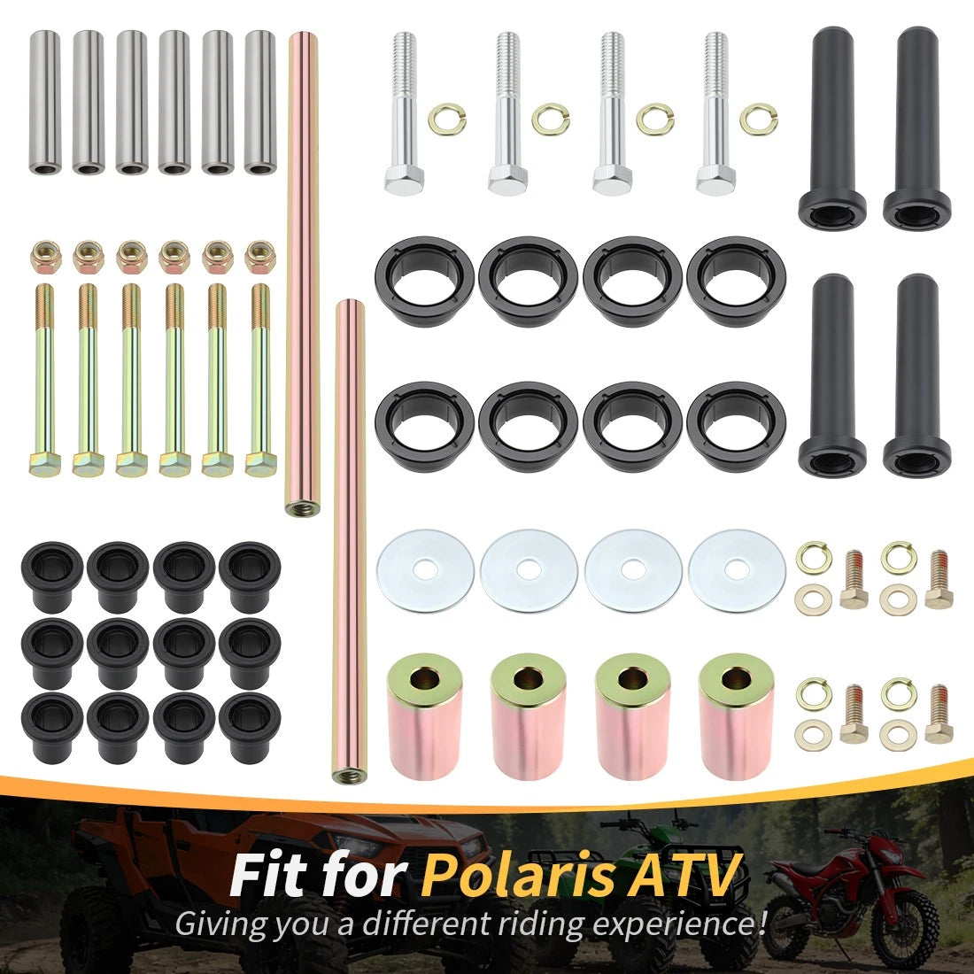 Complete Rear Upper Lower A-Arm Kit for Polaris Sportsman 400 450 500 600 700 (2000–2014)
