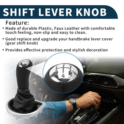 5 Speed Manual Gear Shift Knob with Cover for Renault Clio (2005–2014)