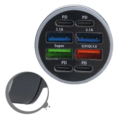 4-Port Car Charger for Universal Use (2010–2023) - Digital LED Display