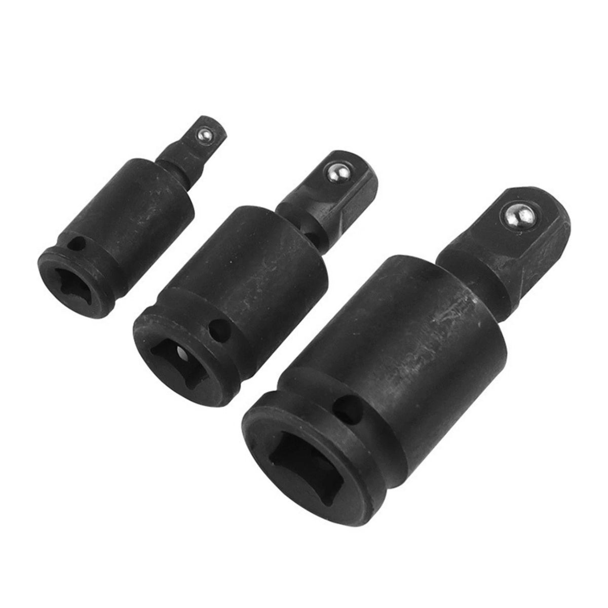 Set of 3 Chrome Molybdenum Impact Universal Joint Socket 1/4" 3/8" 1/2" Drive