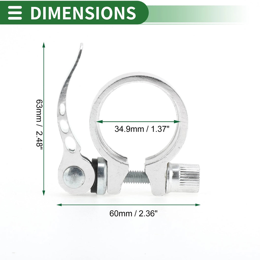 Bicycle Seat Post Clamp for 34.9mm Aluminum Alloy Seatpost (Silver)