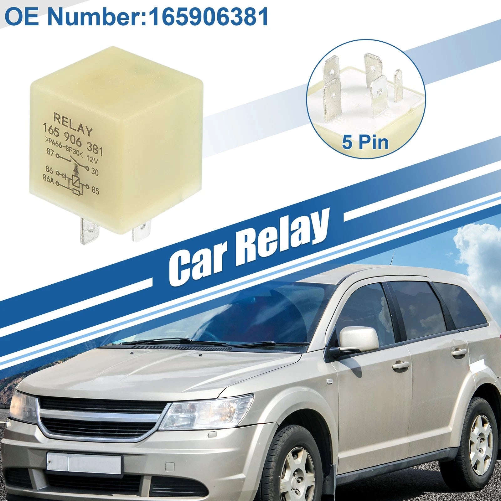 Starter Relay 5 Pin Heavy Duty DC 12V 40A for Audi A4 (1999–2001)