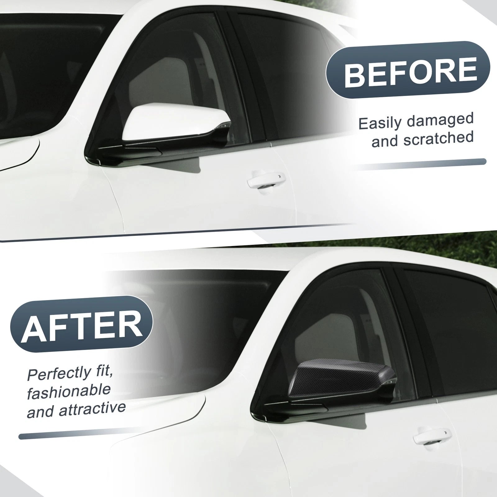 Set Rearview Mirror Cover Cap Replacement for Chevy Equinox GMC Terrain (2018–2022)