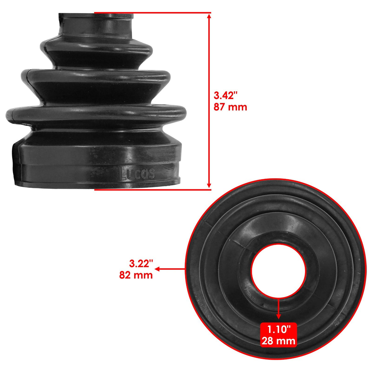 Caltric Front CV Axle Boot Replacement for Arctic Cat Wildcat XX (2018–2024)