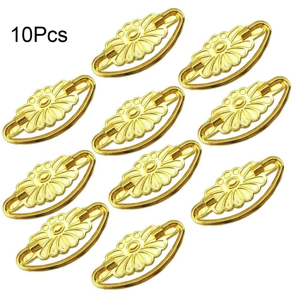 10Pcs Gold Decorative Cabinet Drawer Pull Handles