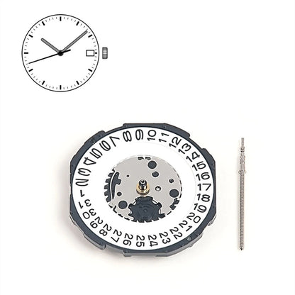 3 Hands Quartz Watch Movement with Stem & Battery for Universal Fit