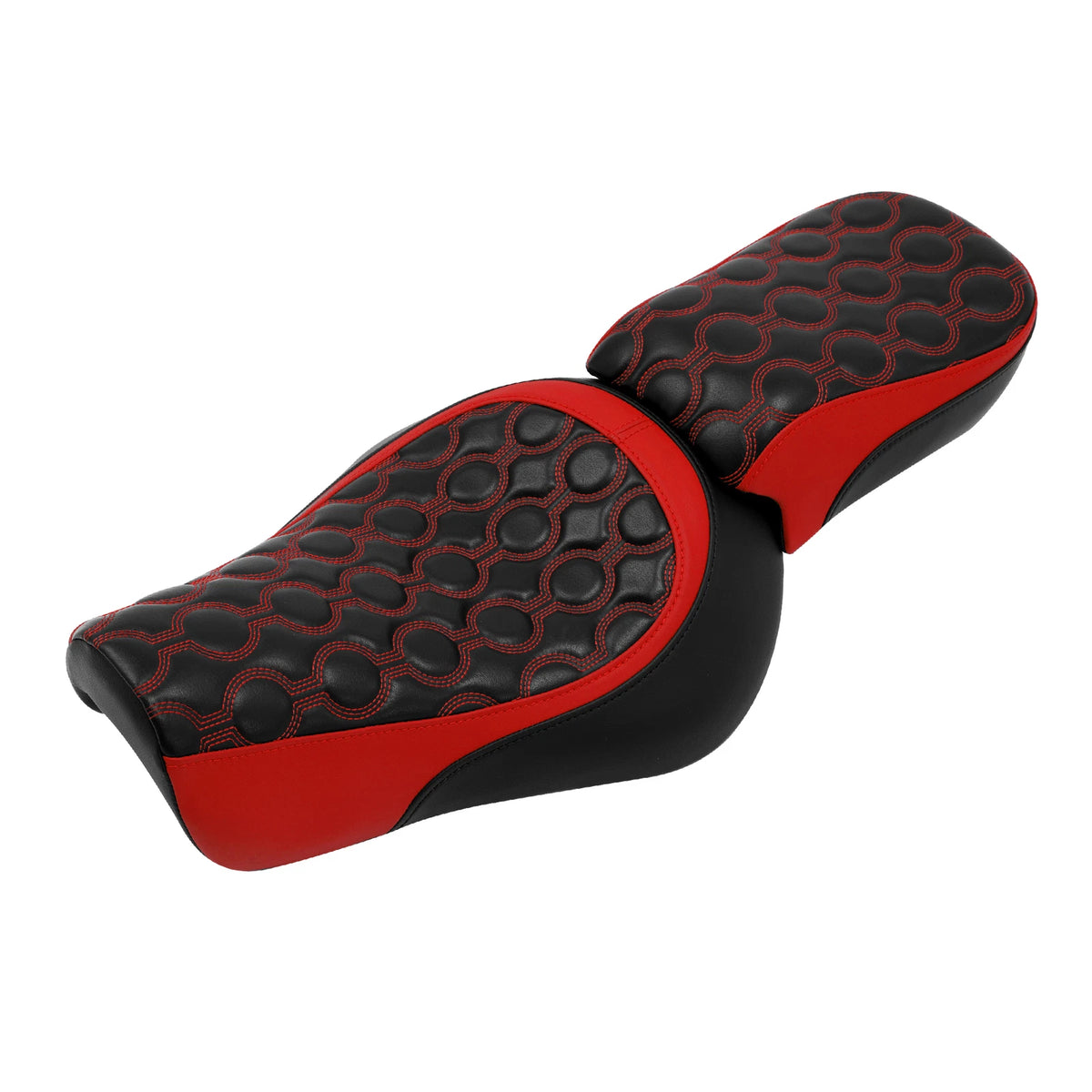 Driver Passenger Seat for Harley Iron XL883 XL883N (2016–2022) Black Red