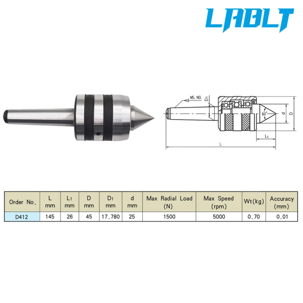 Live Center for LABLT MT2 (CNC Lathe Milling)