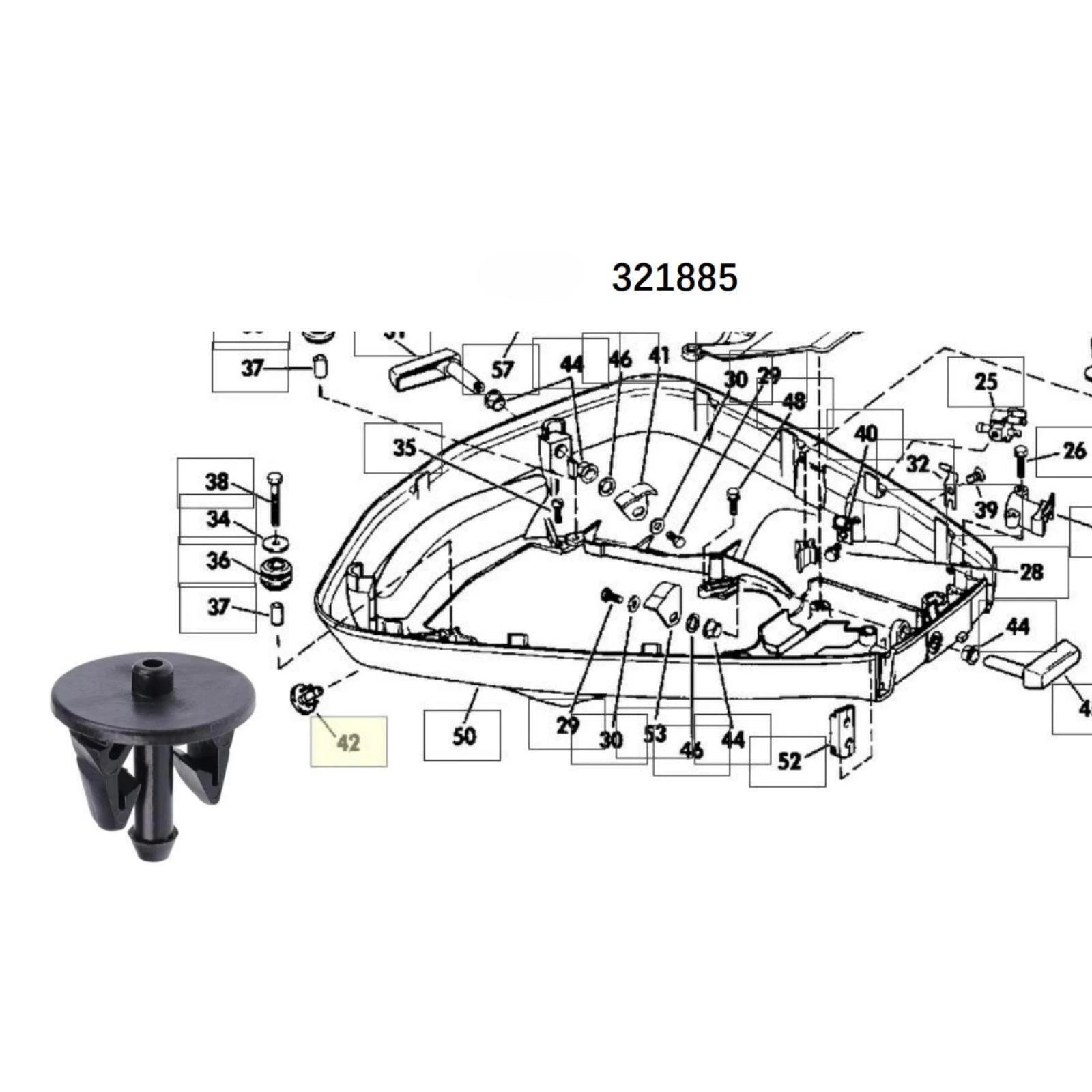 Telltale Water Spray Nipple for Johnson/Evinrude/OMC (0321885, 321885)