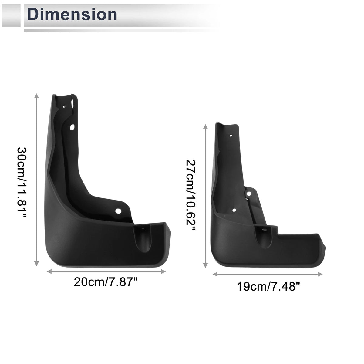Set of 2 Mud Flaps Splash Guards for Audi Q4 e-tron (2022–2024)