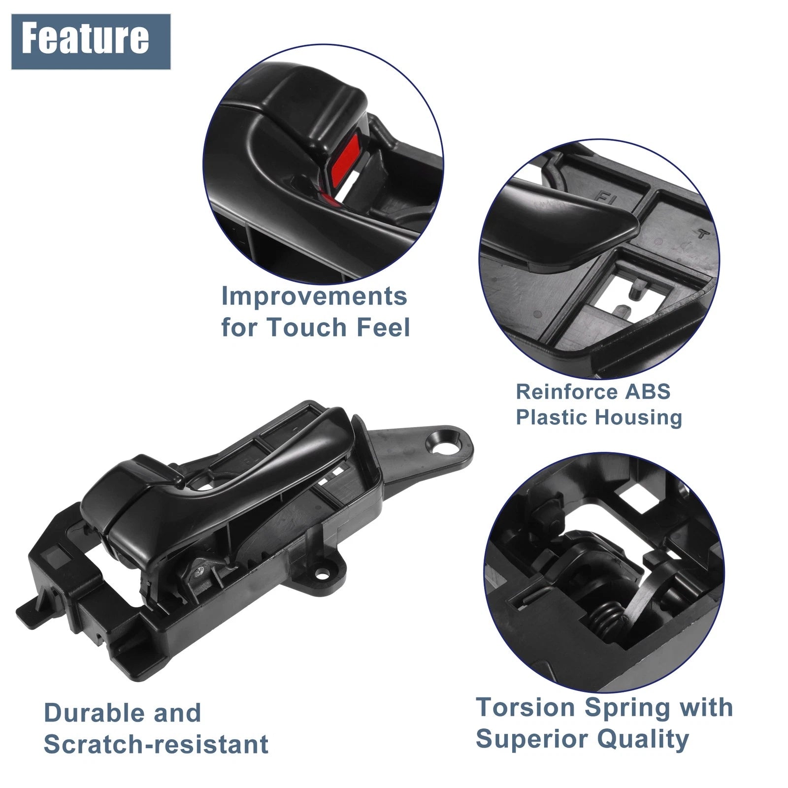 Front Left Interior Door Handle Replacement for Hyundai Sonata (2009–2010)