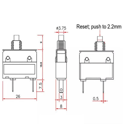 Protection Switch for Household Appliances (Manual Reset, Leakage Current ≤0.5mA)