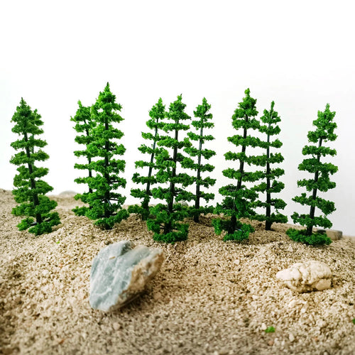 10Pcs Mini Model Trees for Railway Scenery Layout (Scale)