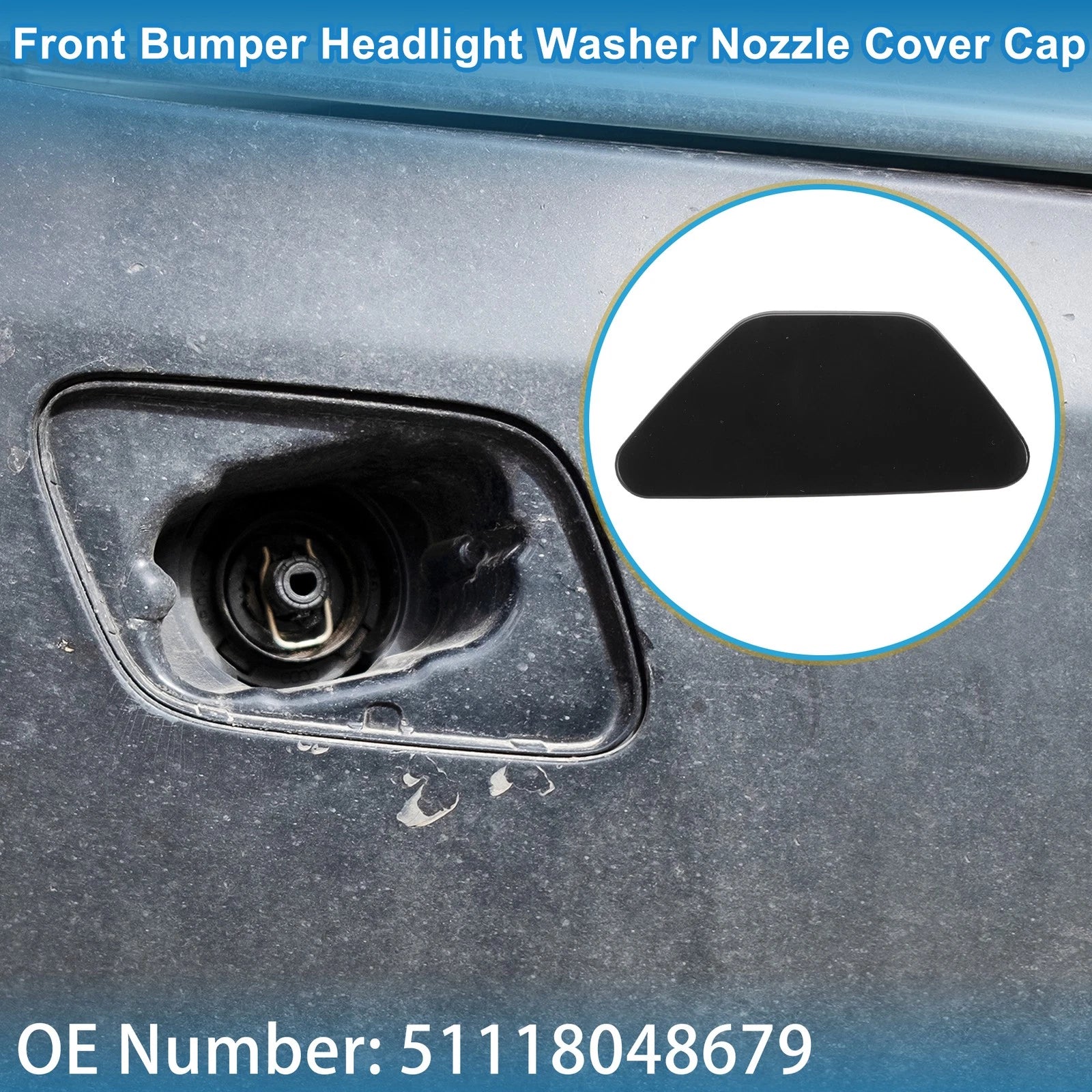 Washer Nozzle Cover Cap Front Left Replacement for BMW 528i (2011–2016)
