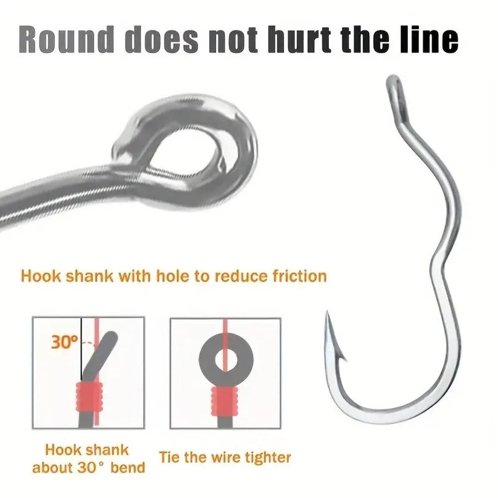 50pcs Silver Fishing Hooks for Pond and Reservoir Use