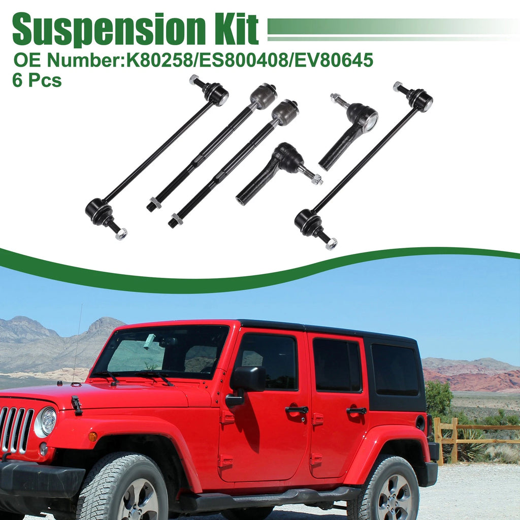 6pc Front Suspension Kit Tie Rod End Replacement for Dodge Caliber (2006–2012)