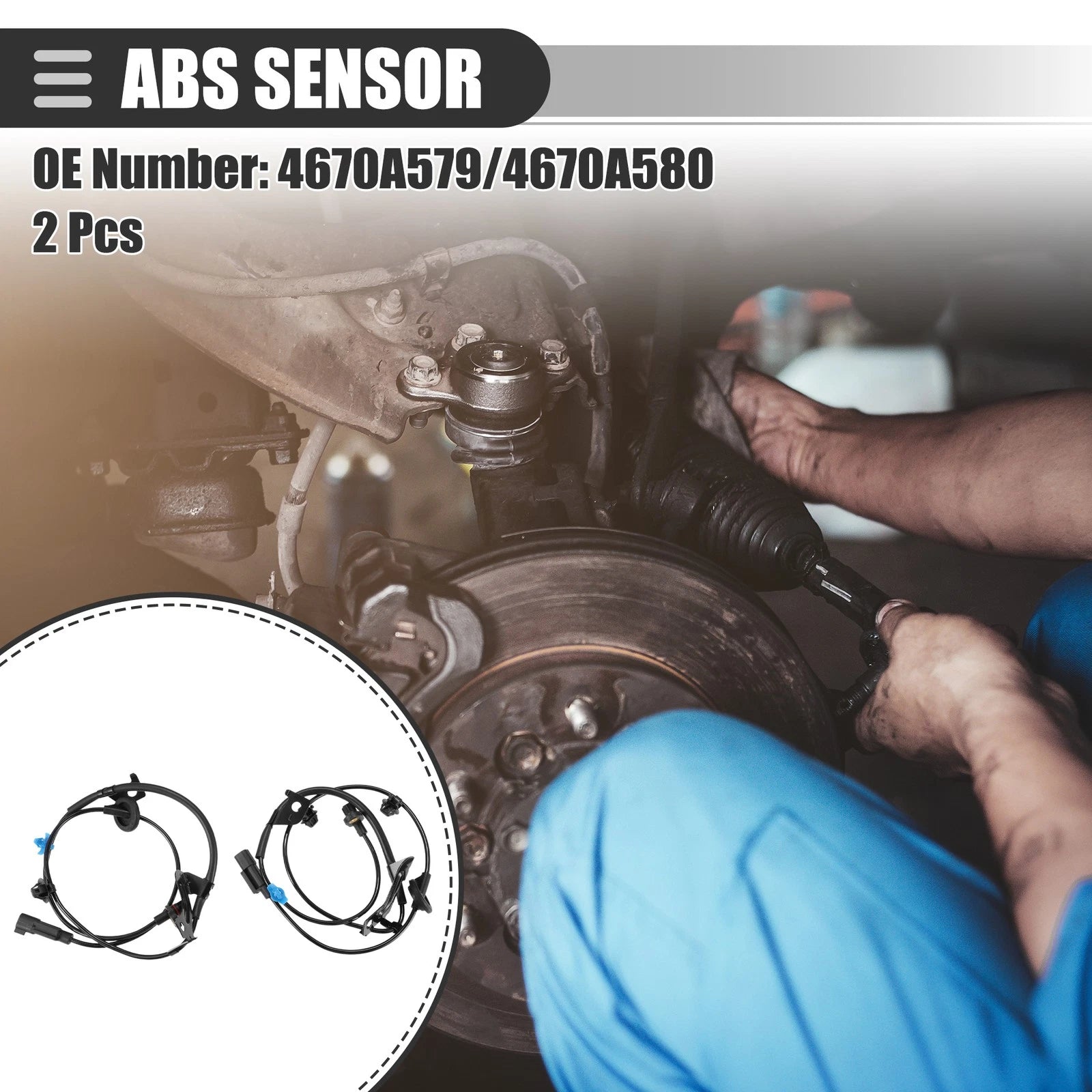2 Pcs Rear ABS Wheel Speed Sensor Left Right for Mitsubishi Lancer Outlander (2008–2023)