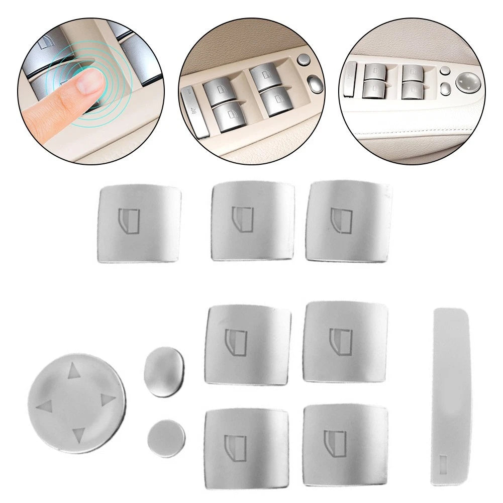 Silver Switch Button Cover Trim for BMW 3 Series E90, X6 E71, X5 E70 (2006–2013)