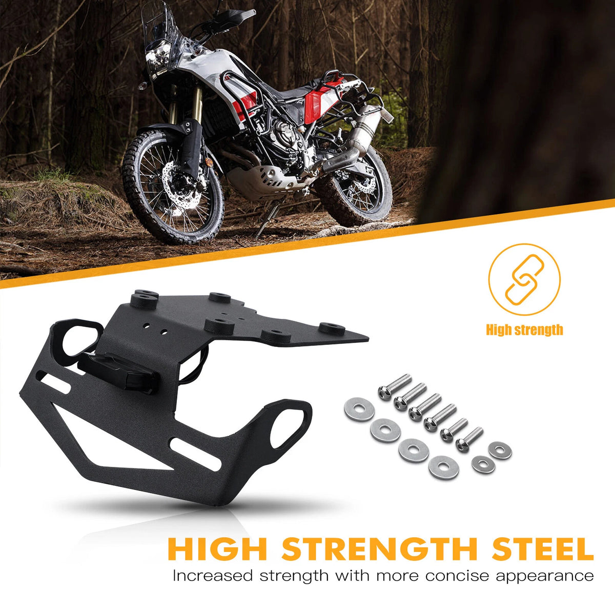 CNC Fender Tail Tidy License Plate Holder for Yamaha Tenere 700 (2019–2024)