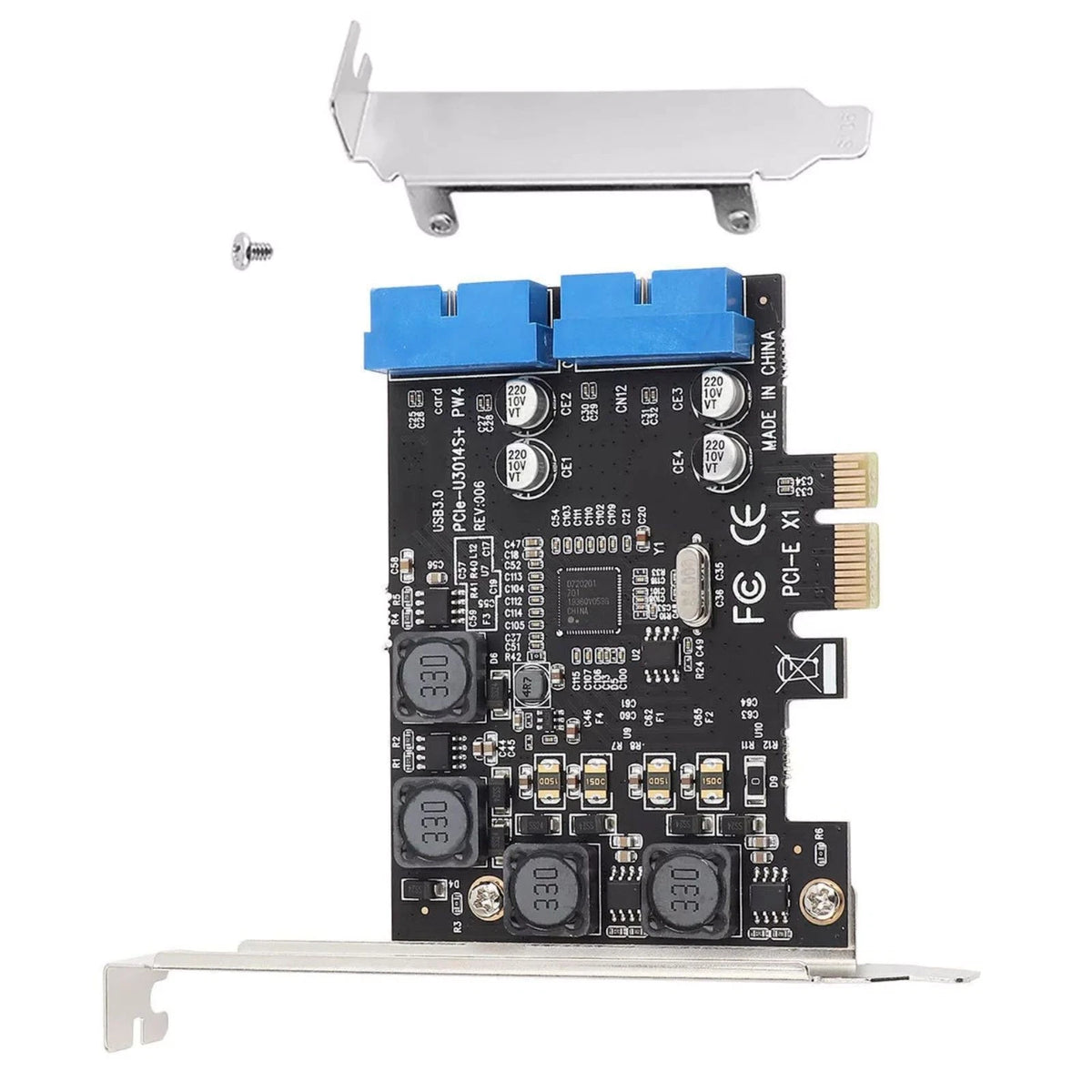 2X USB 3.0 Expansion Adapter Connector for PCIE 19Pin Header (4 Port)