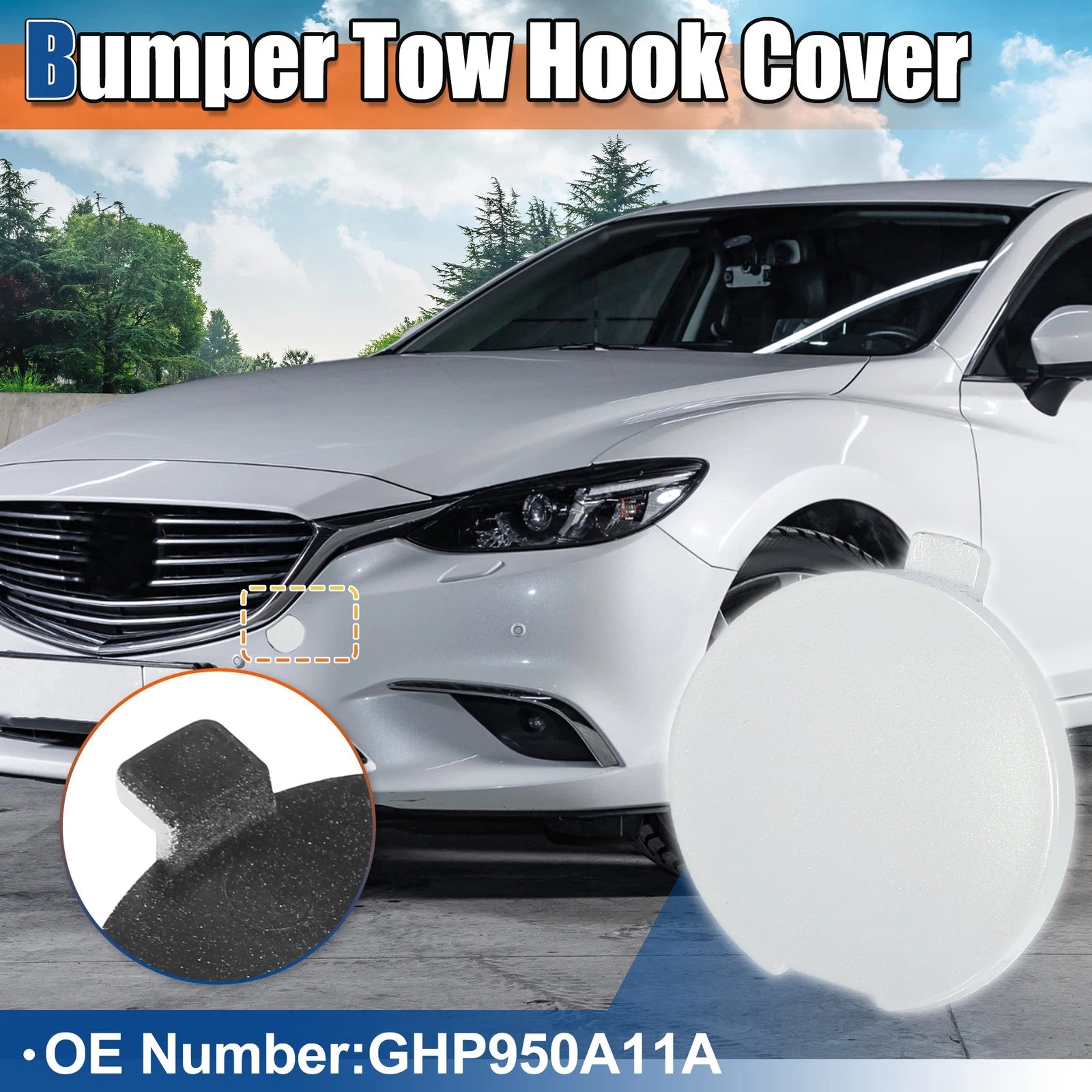 Front Tow Hook Cover for Mazda 6 2014–2016 Pre Facelift Models