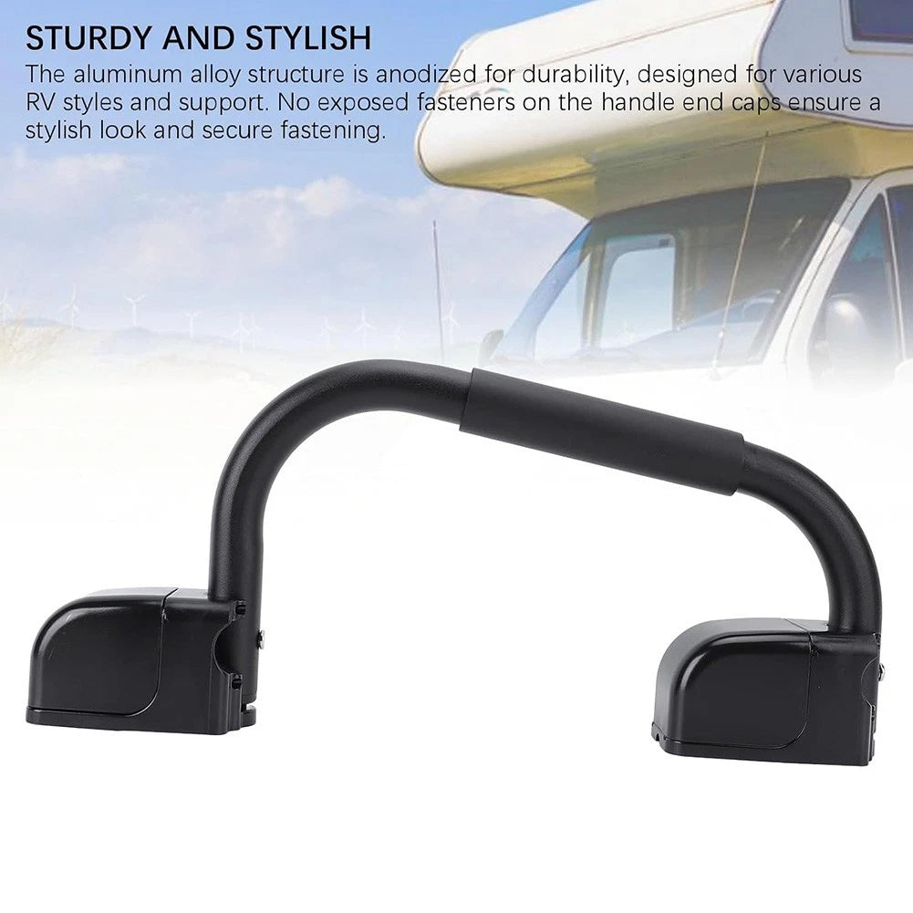 Folding Assist Handle for RV (2010–2023) - Black EVA Cushion, Secure Fixing