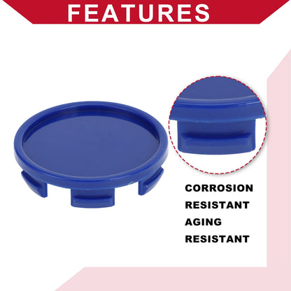 Set of 4 Universal 58mm Wheel Center Hub Caps Snap-in Blue