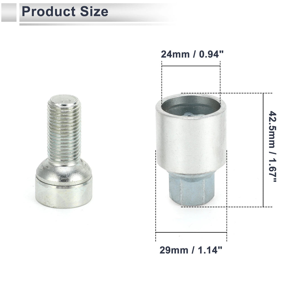 Type S Wheel Lock Lugnut with Bolt Kit Nut Removal Key for Audi A4L A5 (2013–2020)