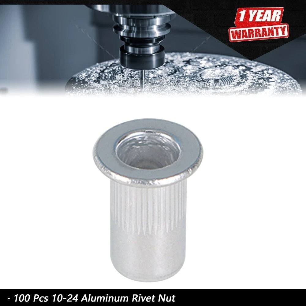 100 Pcs Aluminum Rivet Nut Insert Nutsert for Various Applications