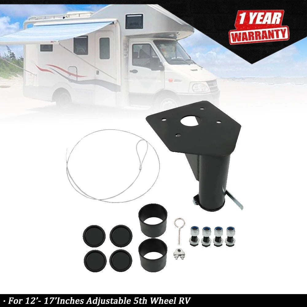 Adjustable 5th Wheel Adapter Hitch to Gooseneck (12" - 17" Offset)