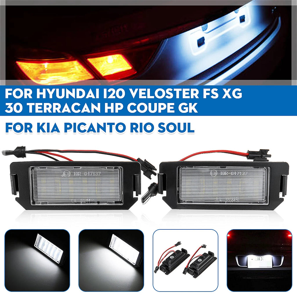LED License Plate Lights for Hyundai Ioniq Veloster Genesis Coupe Kia Soul Rio