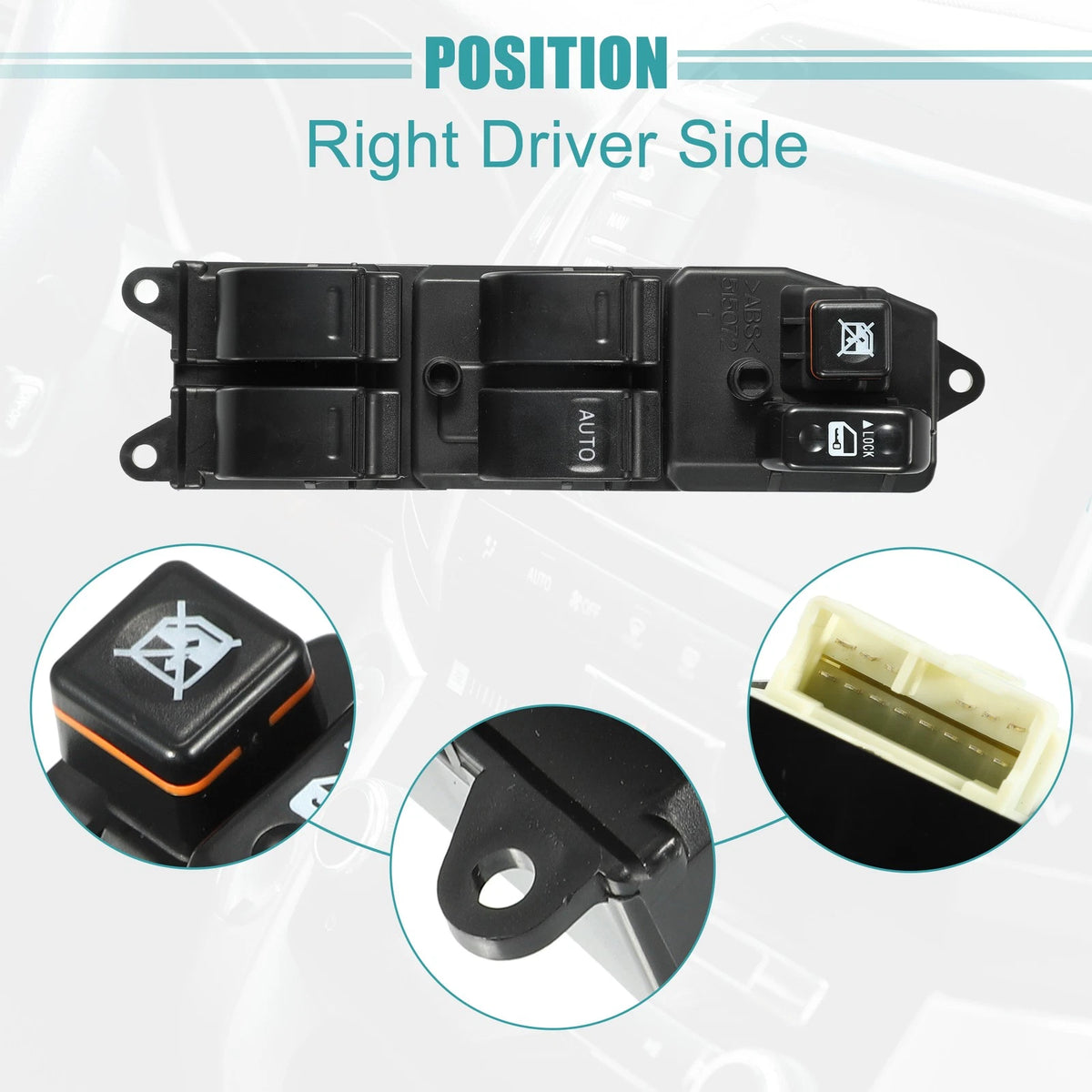 Right Front Power Window Switch Driver Side for Toyota Corolla (1997–2001)