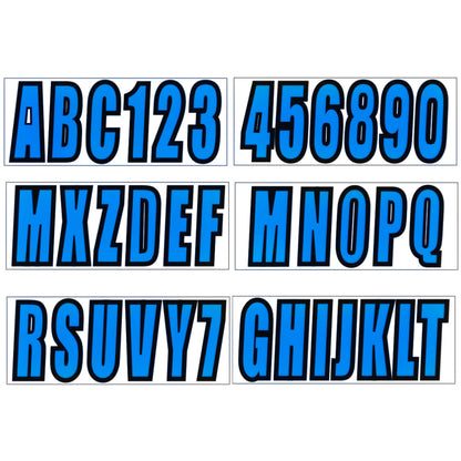 Set of 4 PWC Identification Numbers Decal Registration A-Z 0-9 Blue for Boat