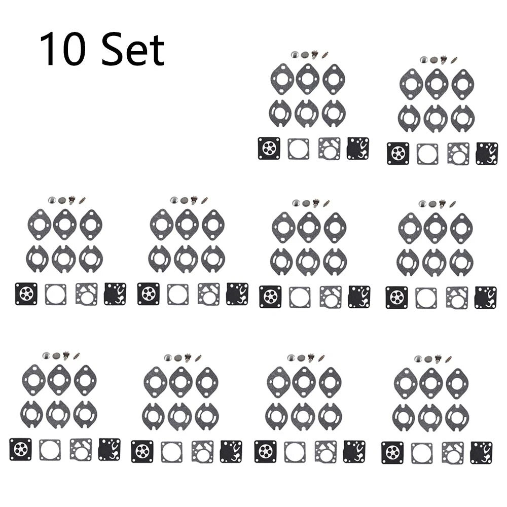 Set of 10 Carburetor Gasket Kits for Tecumseh TC200 TC300 Tillotson RK21 HU