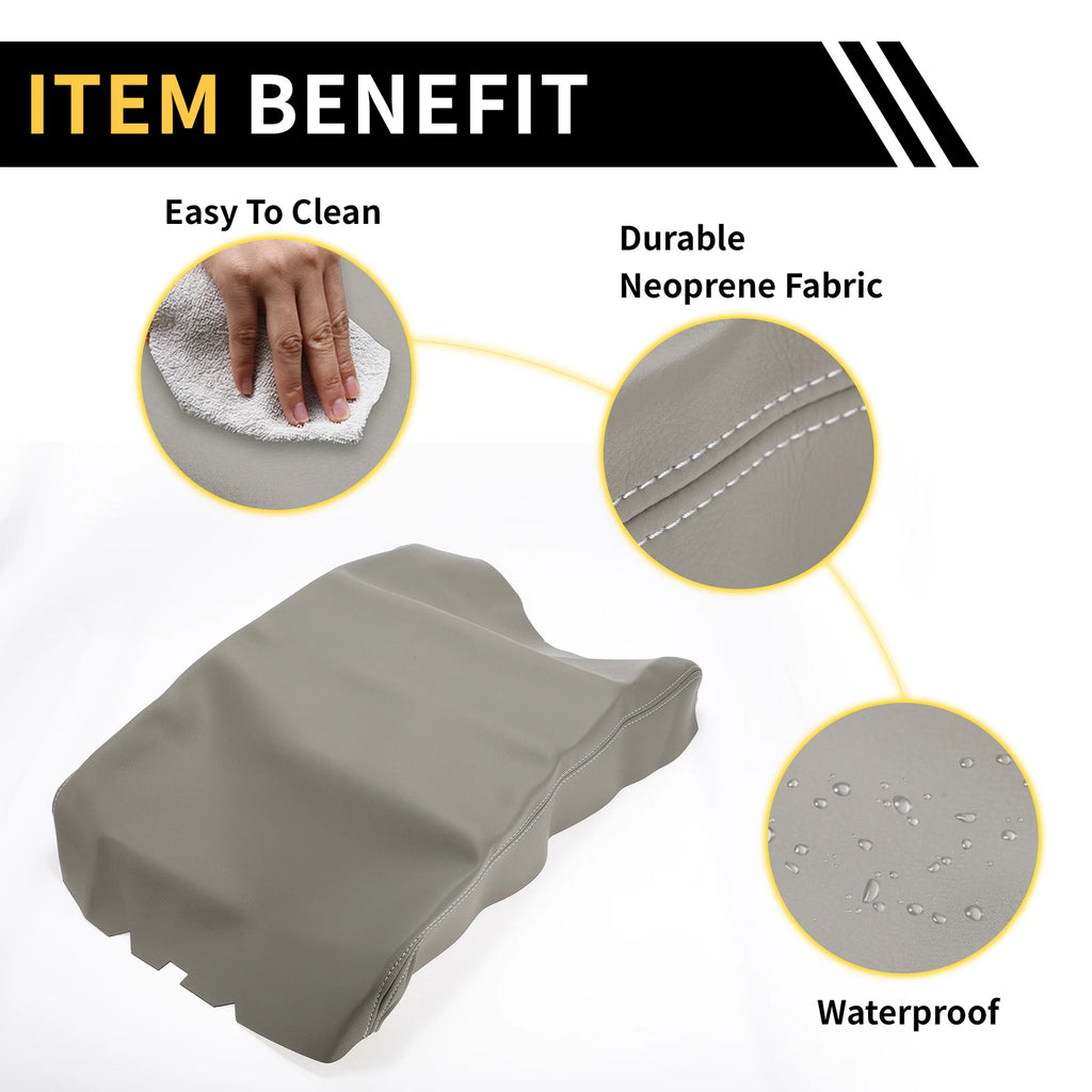 Console Pad Cover for Nissan Titan (2004–2014) Microfiber Leather Grey