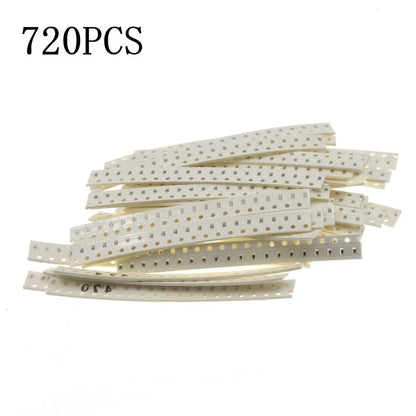 720PCS Capacitor Sample Package for Various Applications