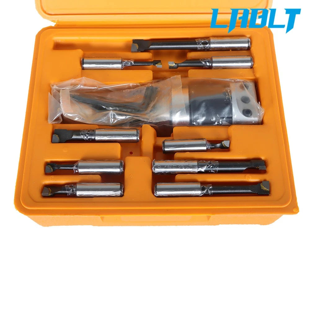 9 Pcs Boring Head R8 Shank 1/2" Carbide Boring Bar Set for LABLT