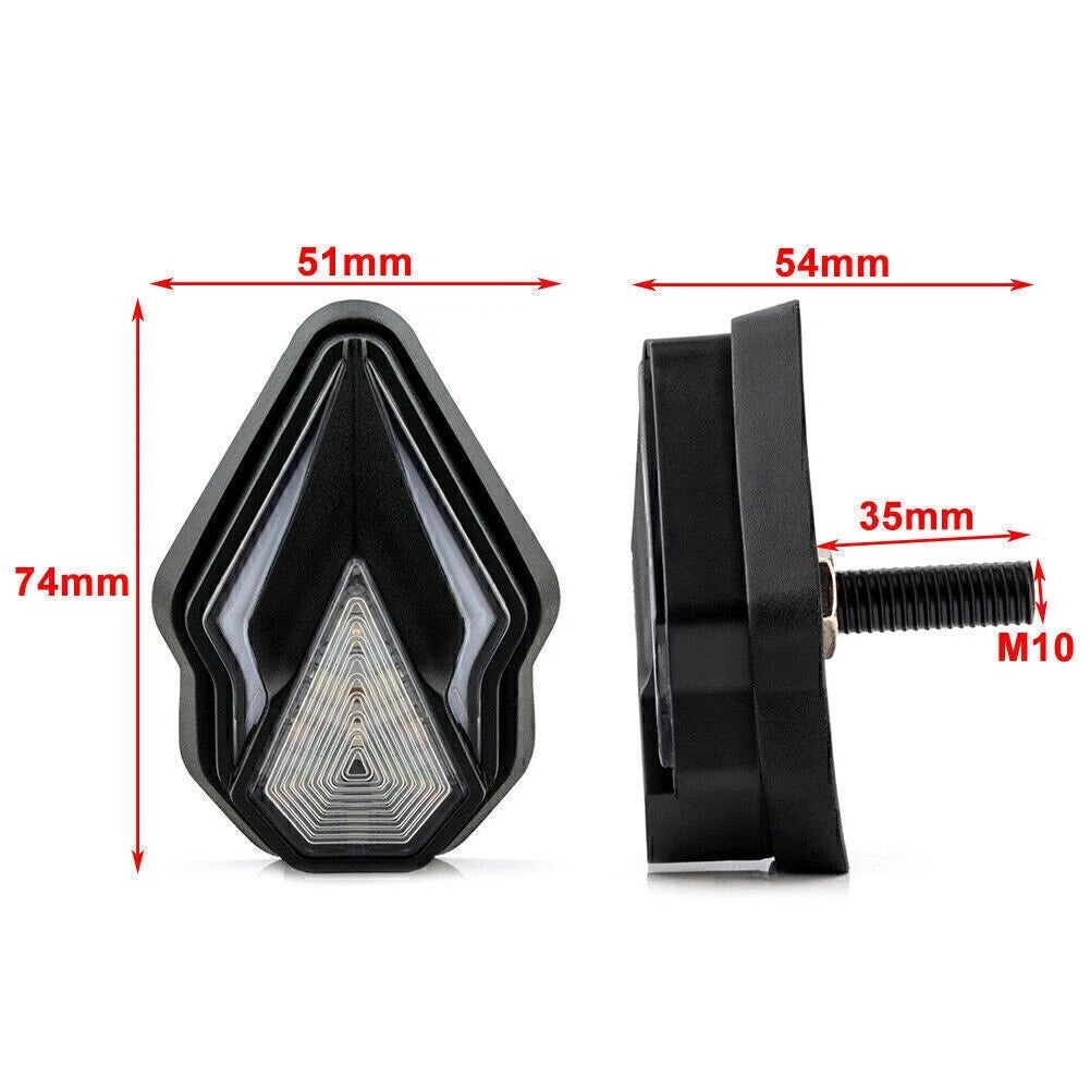 2X Flush Mount LED DRL Turn Signal Indicator Amber Red Light for Motorcycle