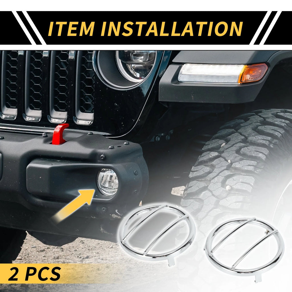 2X Turn Signal Light Grill Guard Protector Cap for Jeep Wrangler (2007–2017) Chrome