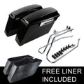 Saddle Bags & Chrome Conversion Brackets for Harley Softail