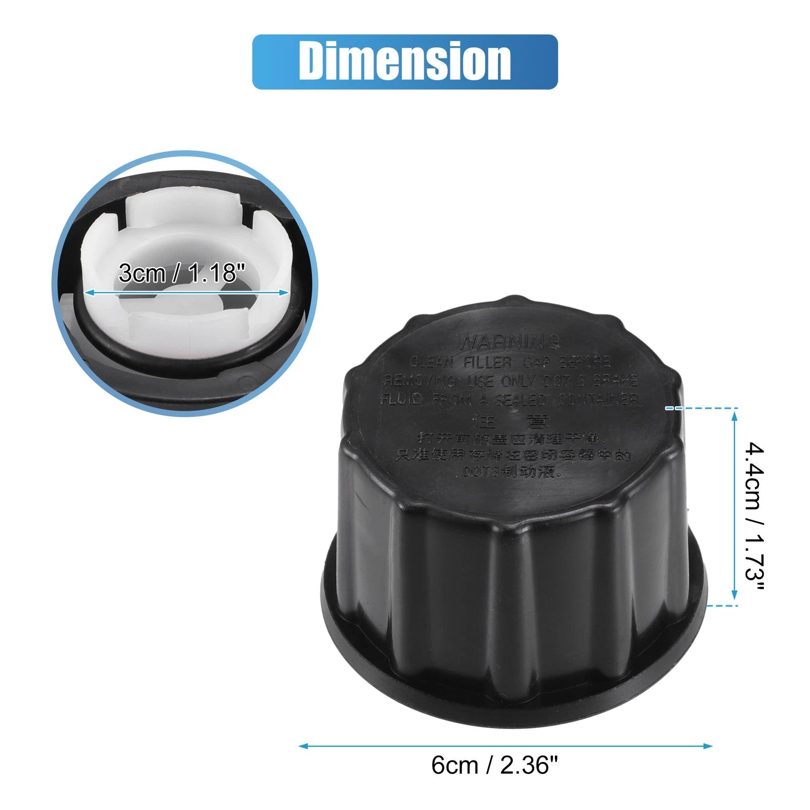 Brake Master Cylinder Cap Cover for Mazda 6 SI 2.3L L4 (2014–2018)