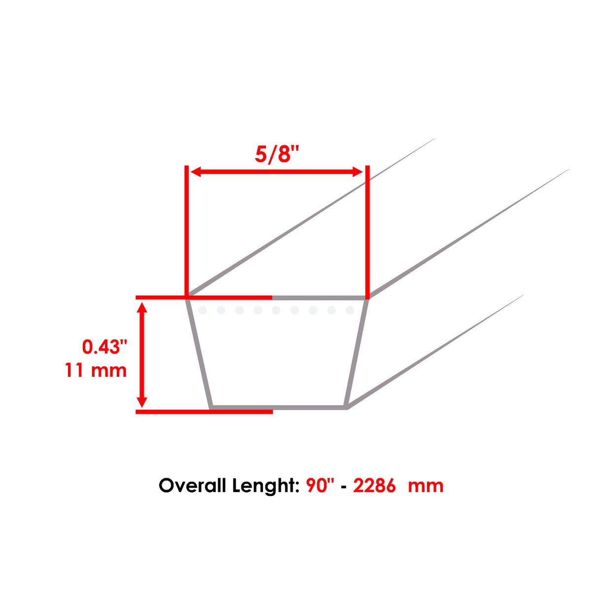 Mower Deck Primary Belt Replacement for Husqvarna GTH2248 GTH250 (2000–2020)