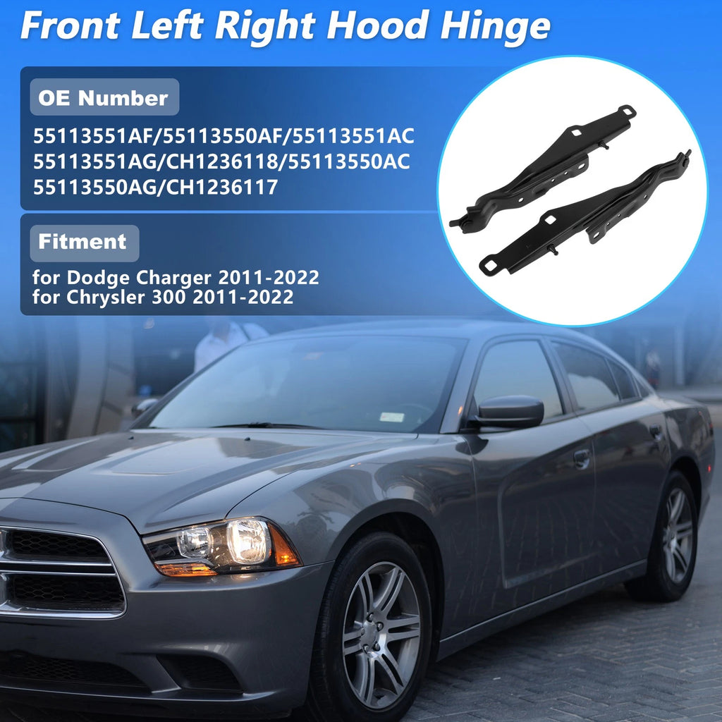 Front Hood Hinge LH RH Replacement for Dodge Charger (2011–2022)