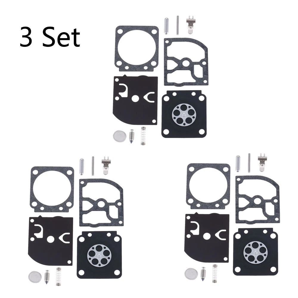 Set of 3 Carburetor Repair Kits for ZAMA RB-129 C1M-W26A C1M-W26B C1M-W26C