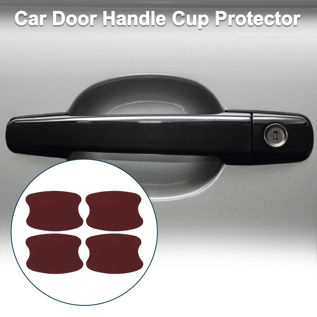 Car Door Handle Scratch Protector for (73x95mm, Carbon Fiber)
