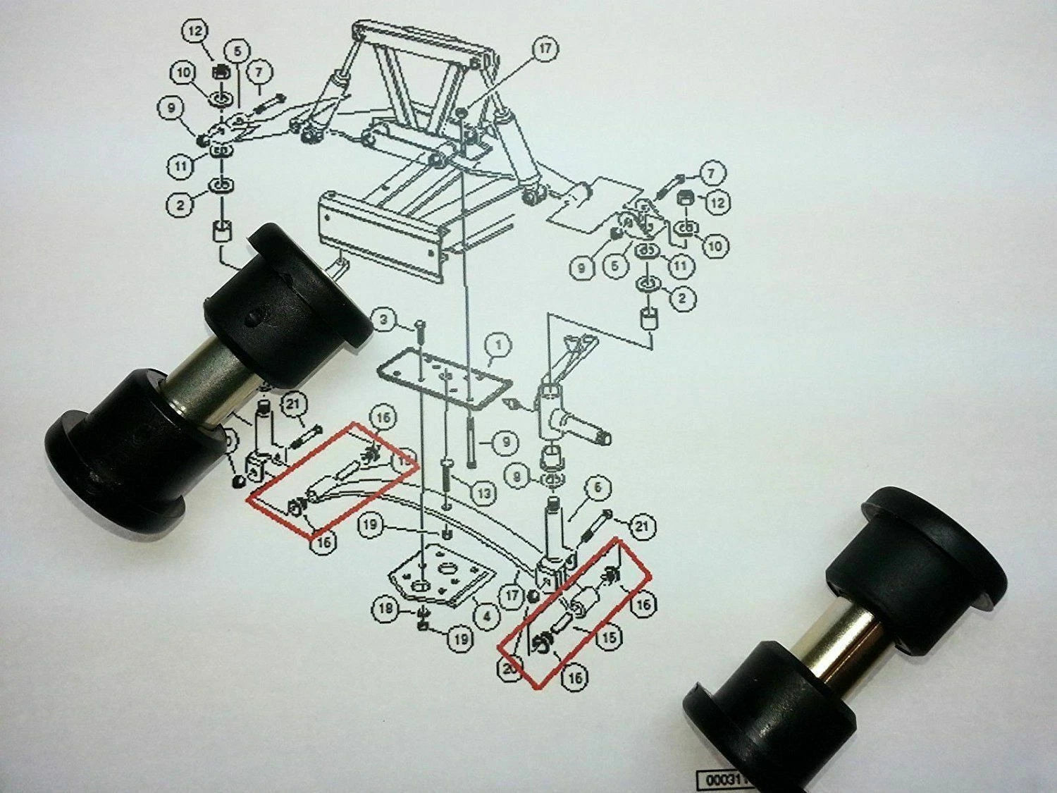 Leaf Spring Bushing Kit for Club Car DS Golf Cart (1981–Present)